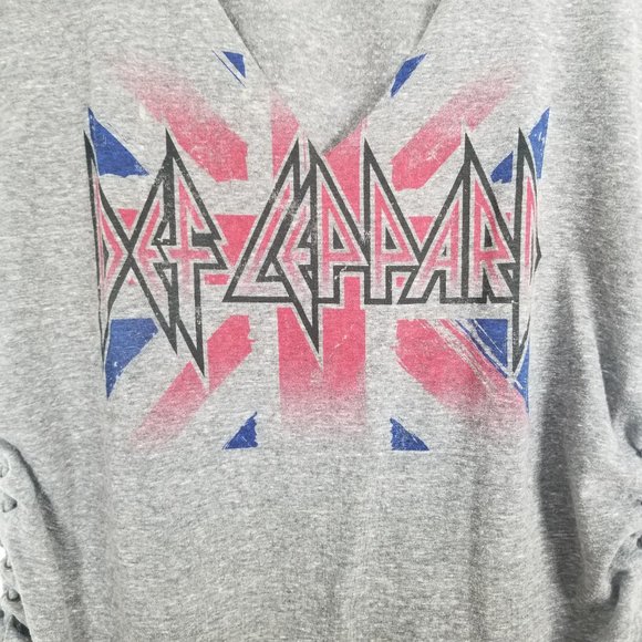 Def Leppard Cut-Out Lace-up Graphic T Shirt - Picture 6 of 8